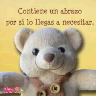 Ositos dandose abrazo con frase de amor